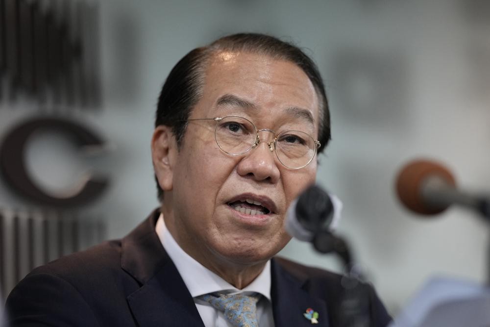 South Korean Unification Minister Kwon Youngse speaks during a news conference in Seoul, South Korea, Monday, June 27, 2022. Kwon said that North Korea is increasingly targeting the rival South with its nuclear arms buildup and called for Beijing and Moscow to step up efforts to persuade the North to refrain from conducting a possibly imminent nuclear test explosion. (AP Photo/Lee Jin-man)